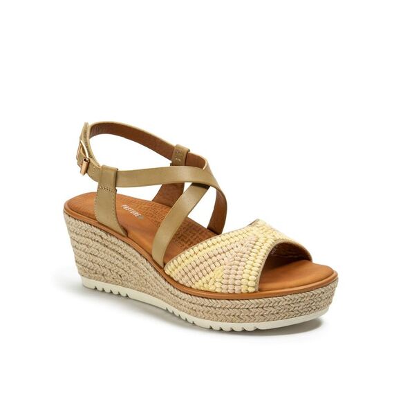 BARETRAPS Shoes - BARETRAPS Womens Beige 1" Platform Heel Cup Ethel Wedge Slingback Sandal 8.5 M